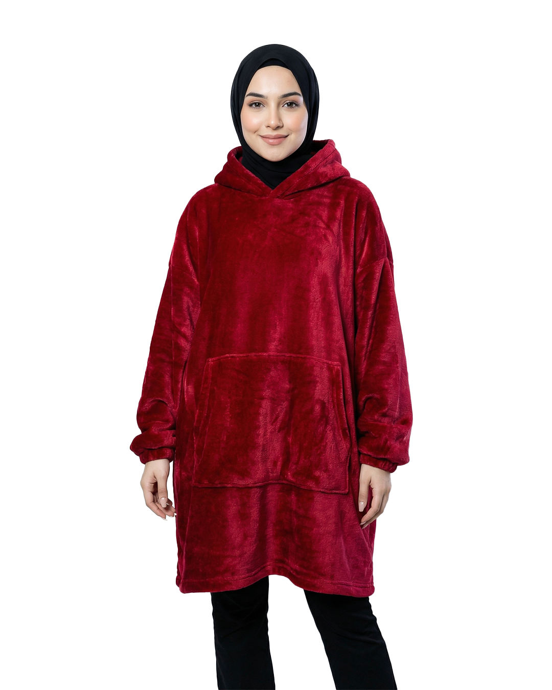 Hoodie blanket dark red
