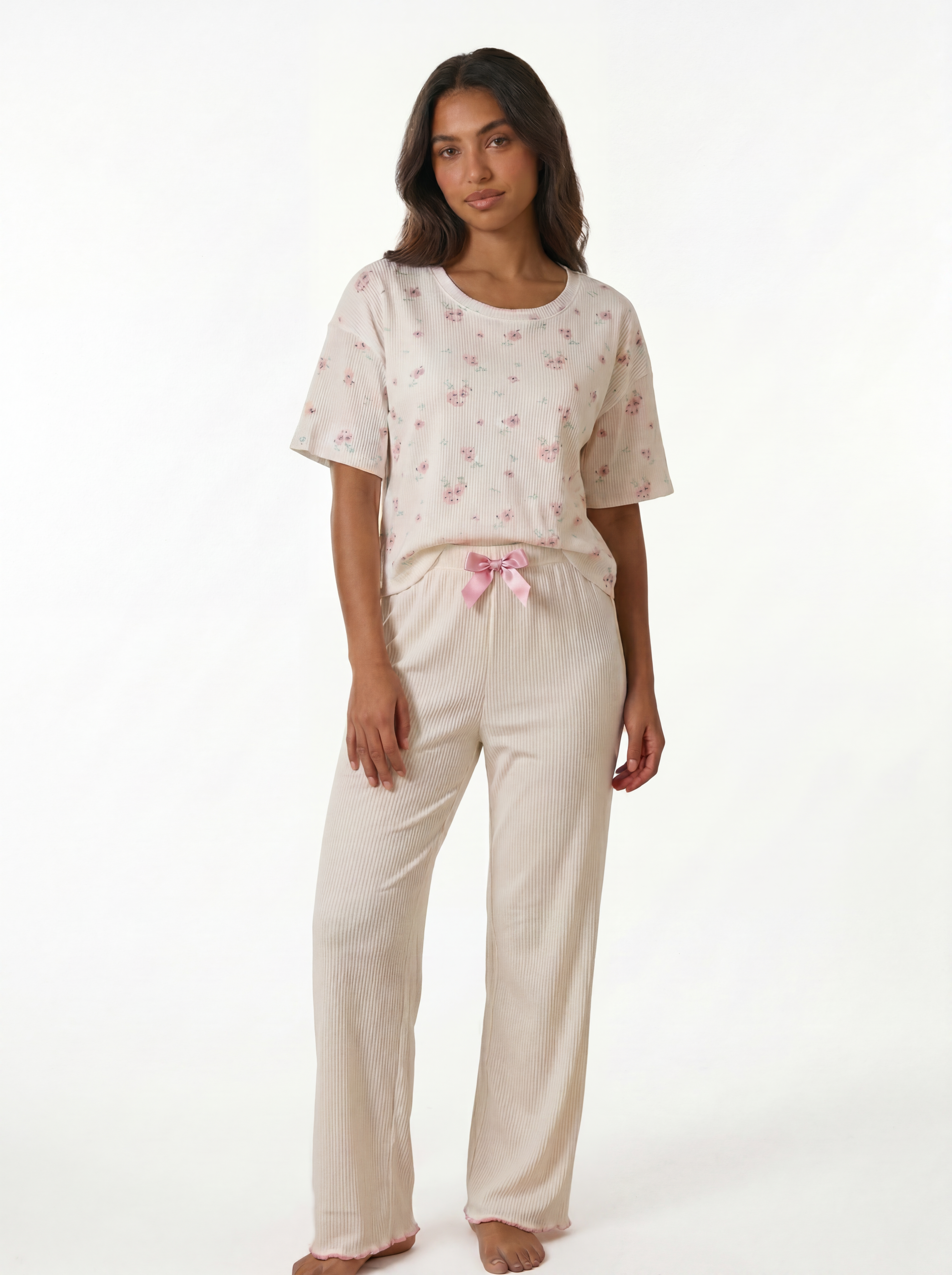 Creamy Ribbed Set
